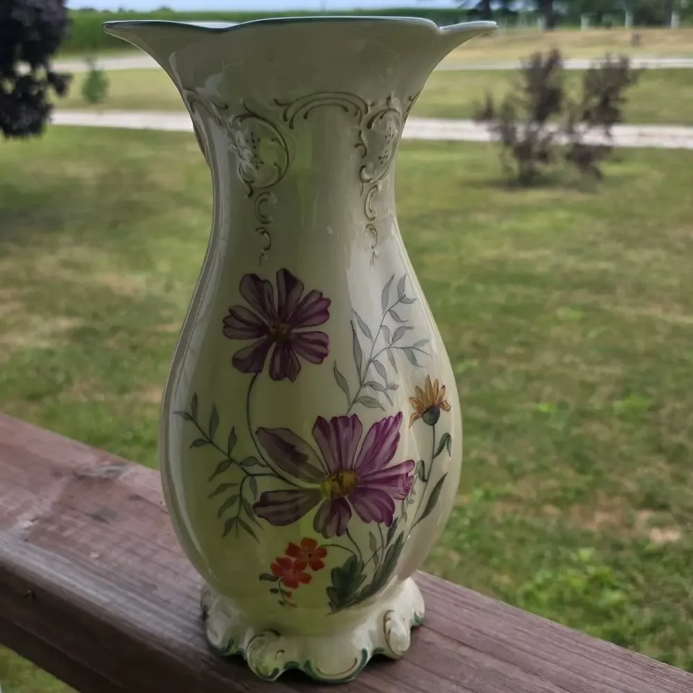 Vintage Rosenthal Germany Hand Painted Porcelain Floral Vase 12